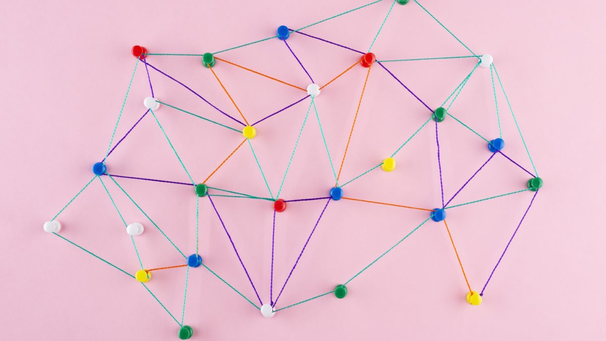 Network Concept With Colorful Thread