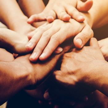 Business Teamwork Join Hands Together. Business Teamwork Concept