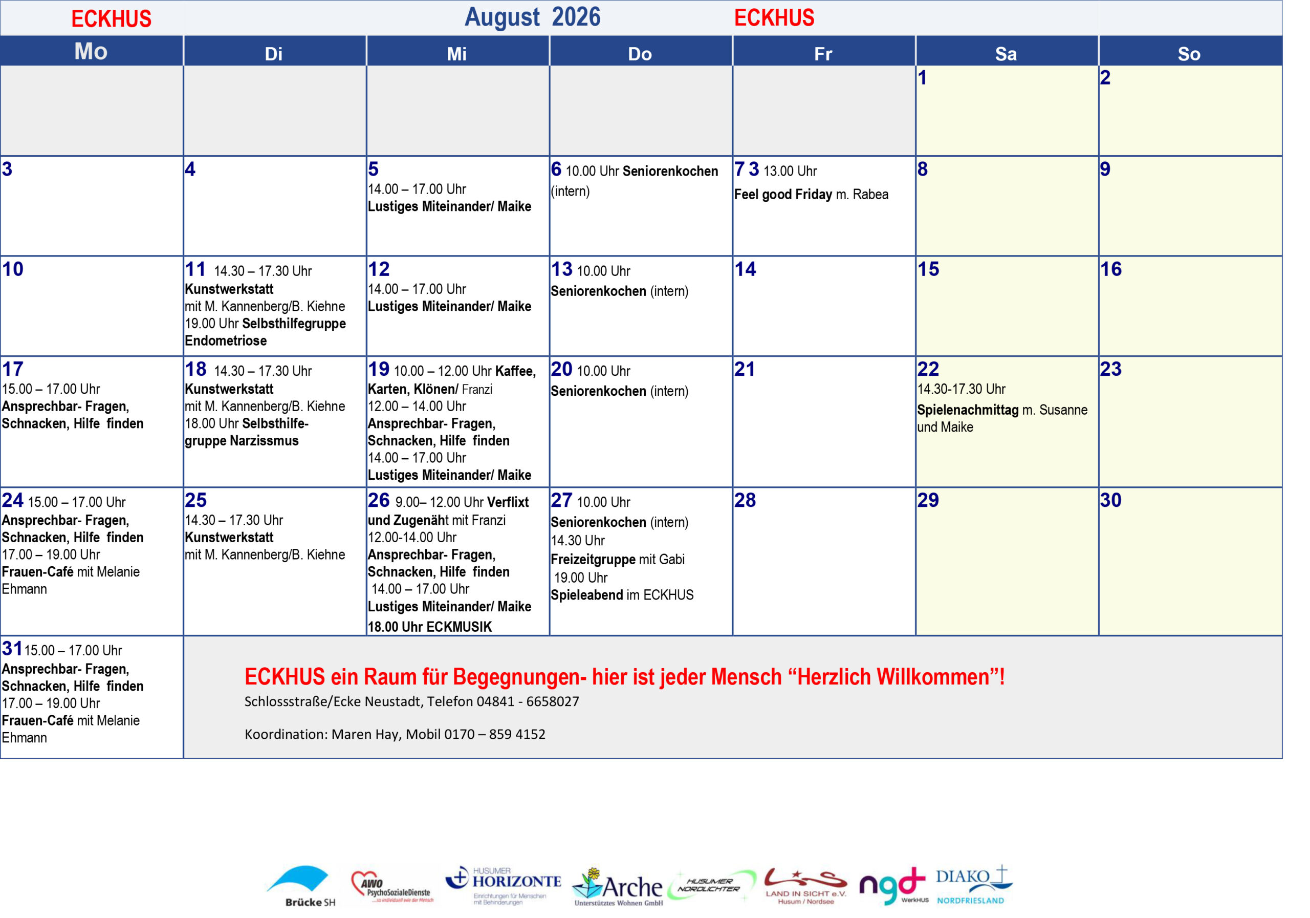 Kalender Mit Deutschland Feiertagen August 2026